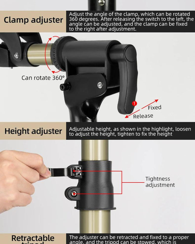 ROCKBROS Bike Repair Stand MTB Road Bicycle Maintenance Rack With Tool Tray Adjustable Foldable Storage Display Bike Work Stand