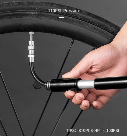 ROCKBROS Bike Bicycle Pump Mini Portable 110 PSI Pressure Aluminum Alloy For MTB Air Pump Cycling Tire Inflator Bike Accessories