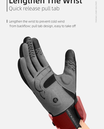 ROCKBROS Warm Bicycle Women Men's Gloves Winter SBR Touch Screen USB Heated Gloves Windproof Plam Breathable Motor E-bike Gloves