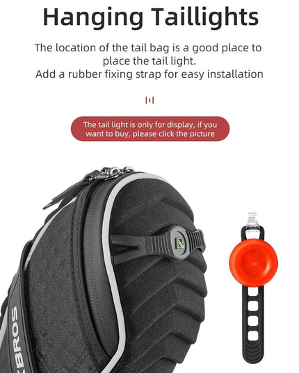 ROCKBROS Bike Bag 3D Shell Rainproof Saddle Bag Reflective Bicycle Bag Shockproof Cycling Rear Seatpost Bag MTB Bike Accessories