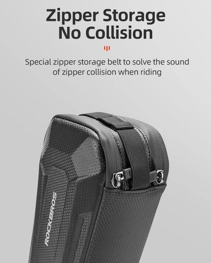 ROCKBROS Hard Shell Bicycle Bag MTB Road Bike Bag Carbon Pattern Waterproof Top Tube Bag Cycling Saddle Bag 1.5L High Capacity