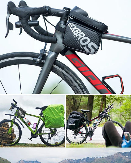 ROCKBROS Bicycle Bag Rainproof Touch Screen Phone Top Tube Bag MTB Road Bike Frame Front Saddle Bag & Pannier Bike Accessories
