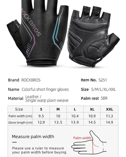 ROCKBROS MTB Road Male Cycling Gloves High Reflective Ant-slip Shockproof Fingerless Gloves For Bicycle Motorcycle Accessories
