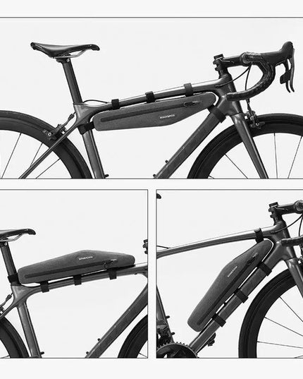ROCKBROS 1.5L Full Waterproof Bike Bag Front Tube Triangle Lengthed Double Zipper Scratch-resistant Bicycle Bag Bike Accessories
