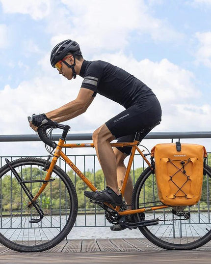 Rockbros Waterproof Bike Bag 25L Travel Cycling Bag Basket Bicycle Rear Rack Tail Seat Trunk Bags Bicycle Bags Panniers 1PCS