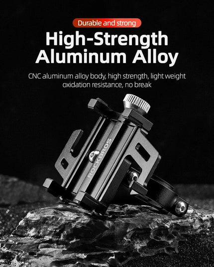 ROCKBROS Phone Holder Motorcycle Electric Bicycle Smartphone CNC Aluminum Alloy Bracket Five Claws Mechanical Bike Phone Holder