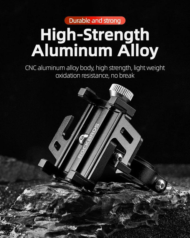 ROCKBROS Phone Holder Motorcycle Electric Bicycle Smartphone CNC Aluminum Alloy Bracket Five Claws Mechanical Bike Phone Holder