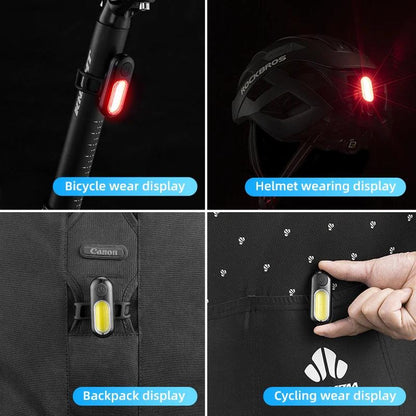 ROCKBROS Bicycle Rear Light 250 mAh USB Rechargeable Ultralight Cycling Light Warning Rainproof 5 Model Light Bike Accessories