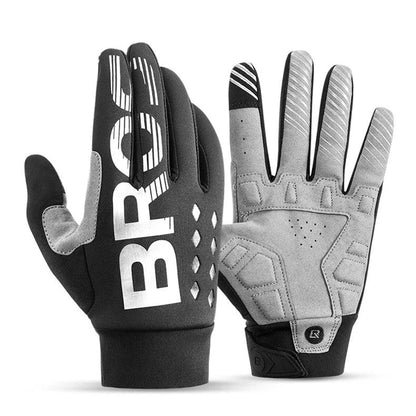 ROCKBROS Cycling Gloves Shockproof Wear Resistant SBR Men Women Full Finger Windproof Gloves Breathable Lengthen  Warm MTB Glove