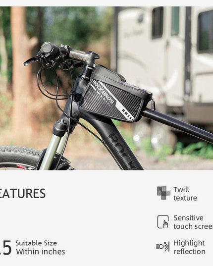 ROCKBROS Front Bike Bag Sensitive Touch Screen Reflective 1L Bicycle Bag Double Zipper Separate Storage Bag MTB Bike Accessories
