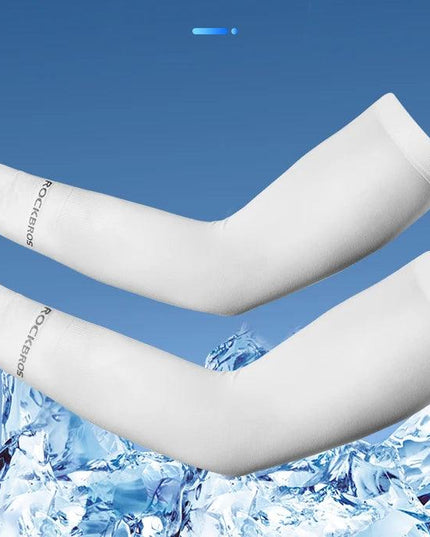 ROCKBROS Ice Fabric Running Arm Warmers UV Protect Arm Sleeves Basketball Camping Riding Outdoors Sports Wear Protective Gear