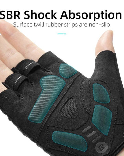 ROCKBROS Summer Cycling Half Finger Gloves Anti-slip Breathable Bicycle Gloves Men Women Anti-sweat Reflective Bike Gloves