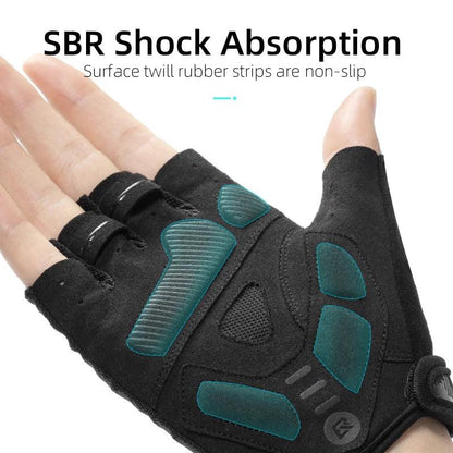 ROCKBROS Summer Cycling Half Finger Gloves Anti-slip Breathable Bicycle Gloves Men Women Anti-sweat Reflective Bike Gloves