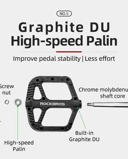 ROCKBROS Ultralight Seal Bearings Bicycle Bike Pedals Cycling Nylon Road bmx Mtb Pedals Flat Platform Bicycle Parts Accessories
