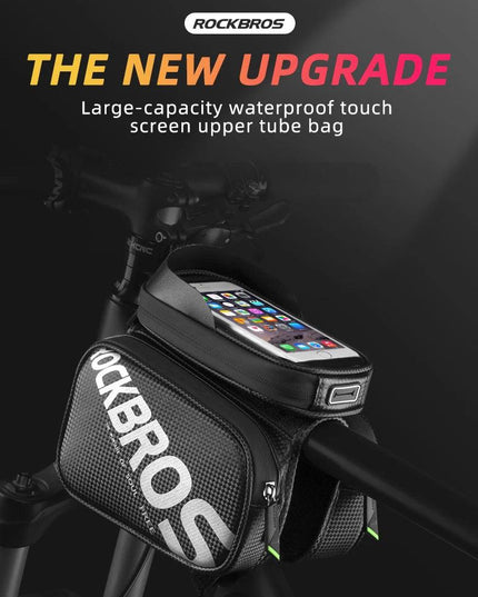 ROCKBROS Bicycle Bag Rainproof Touch Screen Phone Top Tube Bag MTB Road Bike Frame Front Saddle Bag & Pannier Bike Accessories
