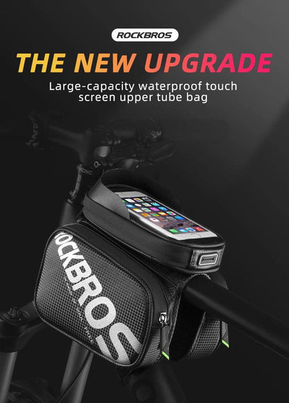 ROCKBROS Bicycle Bag Rainproof Touch Screen Phone Top Tube Bag MTB Road Bike Frame Front Saddle Bag & Pannier Bike Accessories