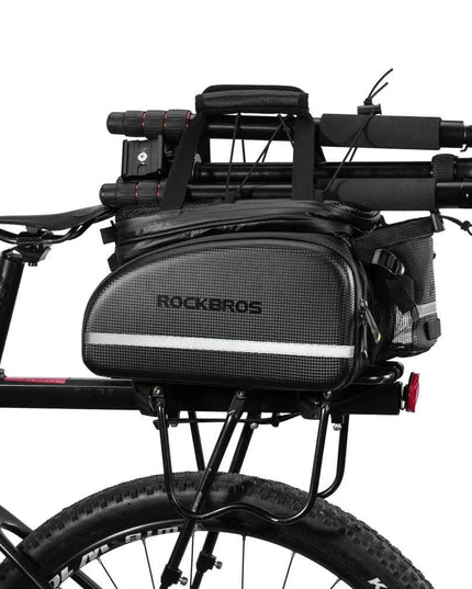 ROCKBROS Bicycle Carrier Bag MTB Bike Rack Bag Trunk Pannier Cycling Multifunctional Large Capacity Travel Bag With Rain Cover