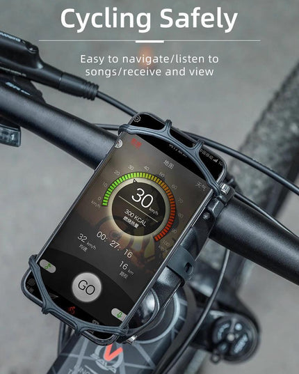 ROCKBROS Elastic Silicone Bike Phone Holder Adjustable For Most Phone Bicycle Stand Scooter Motorcycle Mount Support Handlebar