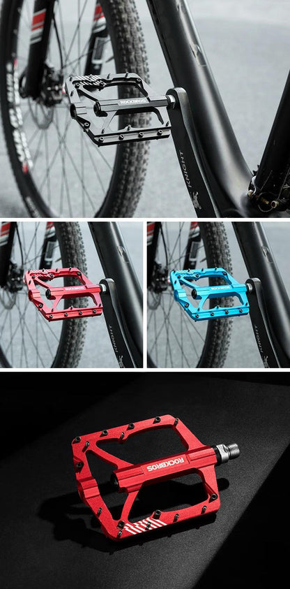 ROCKBROS Mountain Bike Bicycle Pedals Cycling Ultralight Aluminium Alloy 4 Bearings MTB Pedals Bicicleta Bike Pedals Flat BMX