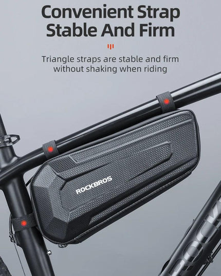 ROCKBROS Hard Shell Bicycle Bag MTB Road Bike Bag Carbon Pattern Waterproof Top Tube Bag Cycling Saddle Bag 1.5L High Capacity
