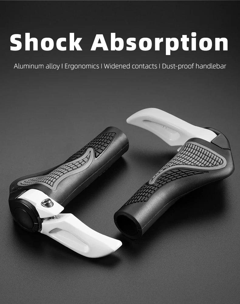 ROCKBROS MTB Bicycle Grips Horns Shofar Vice Handlebar Grips Cycling Shockproof Dust-proof Bike Grips Rubber Bilateral Locked