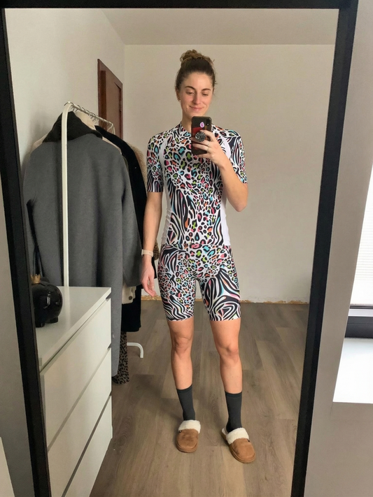 ROCKBROS Women's Kaleidoscope Safari All-Weather Multi-Color Graphic Jersey