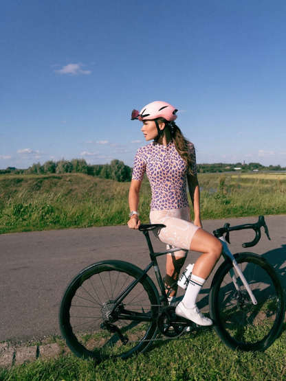 ROCKBROS Women's Gilded Safari All-Weather Gold-Textured Leopard Pro Jersey