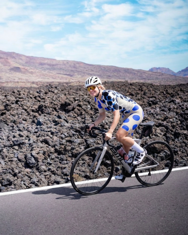 ROCKBROS Women's Cobalt Dot All-Weather Pop-Art Pro Bib Shorts