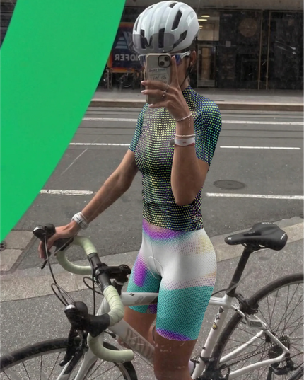 ROCKBROS Women's Neon Halftone All-Weather Op-Art Pro Bib Shorts