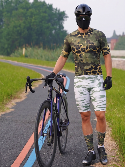 ROCKBROS Men's Tactical Leopard Distressed Pro Jersey