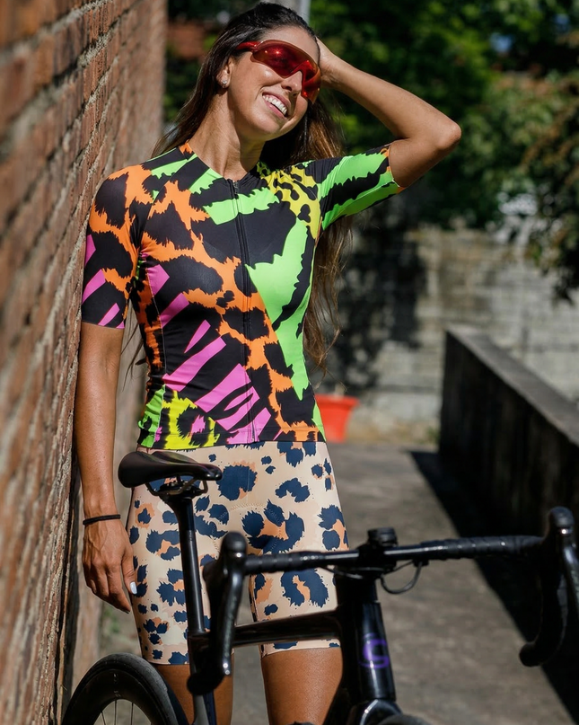 ROCKBROS Women's Cyber Safari All-Weather High-Impact Neon Pro Jersey