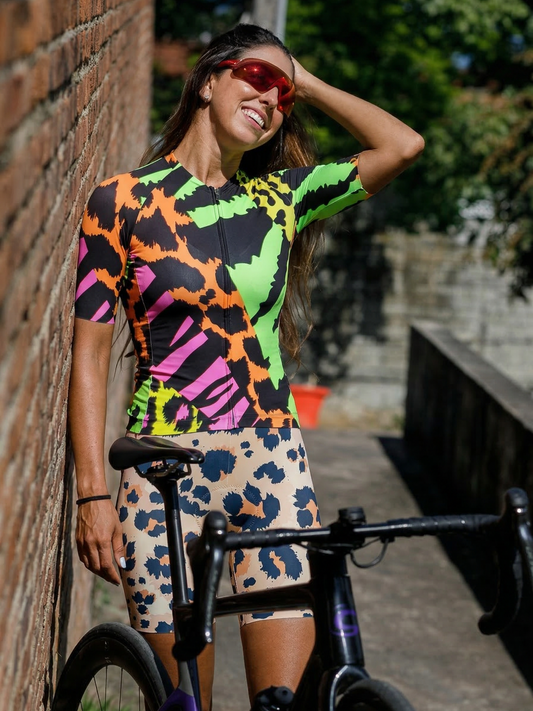 ROCKBROS Women's Cyber Safari All-Weather High-Impact Neon Pro Jersey