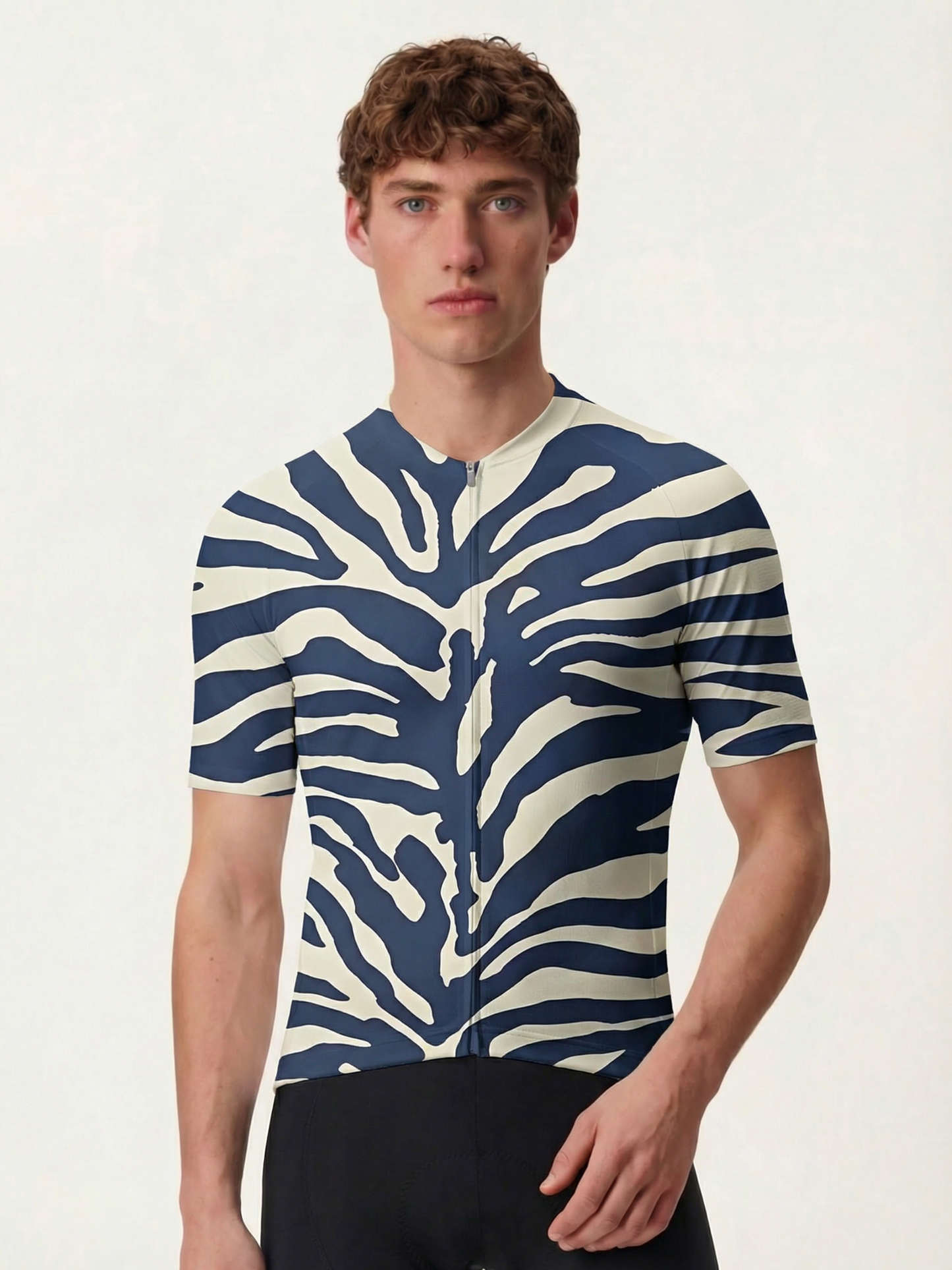 RockBros Men's "Shadow Stripe" Kinetic Zebra Pattern Cycling Jersey