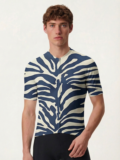RockBros Men's "Shadow Stripe" Kinetic Zebra Pattern Cycling Jersey