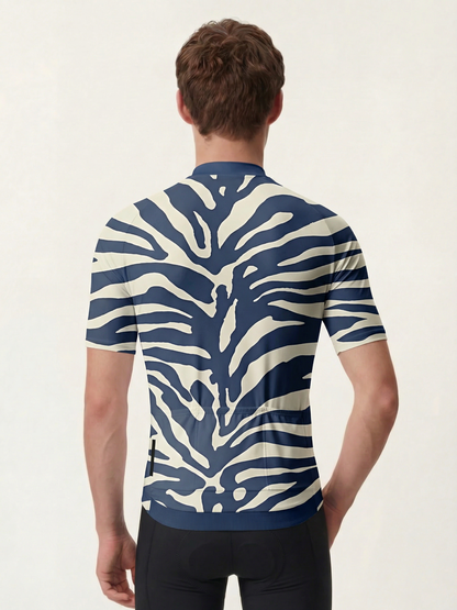 RockBros Men's "Shadow Stripe" Kinetic Zebra Pattern Cycling Jersey