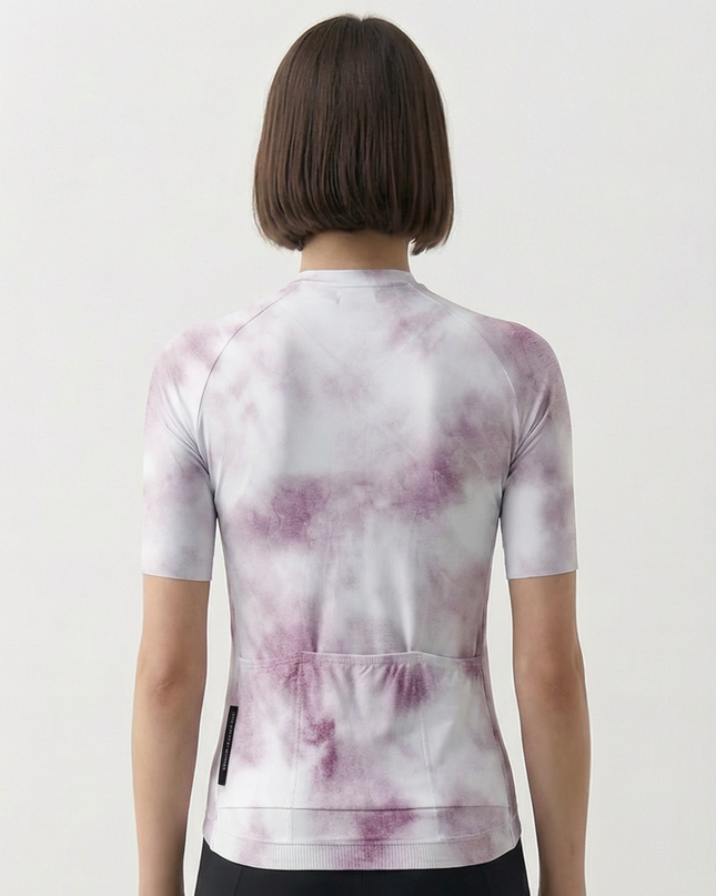 RockBros Women's "Rosé Haze" Artistic Marble Wash Cycling Jersey