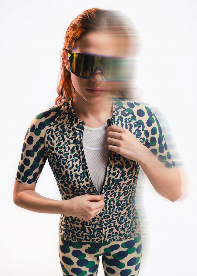 ROCKBROS Women's Jungle Phantom Artistic Cheetah Pro Jersey