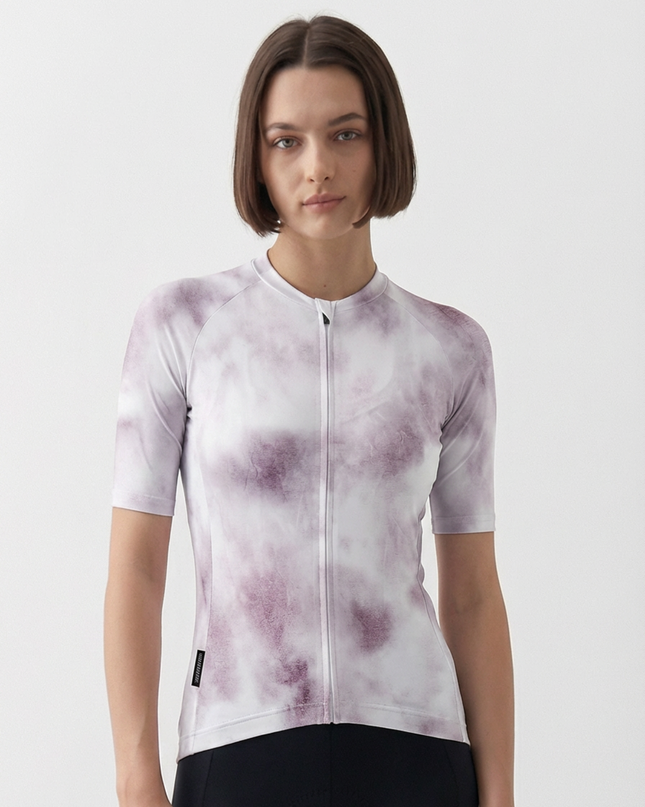 RockBros Women's "Rosé Haze" Artistic Marble Wash Cycling Jersey