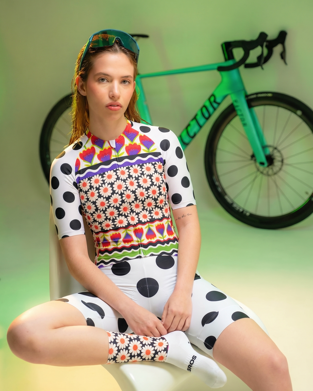 ROCKBROS Retro Daisy Performance Cycling Socks