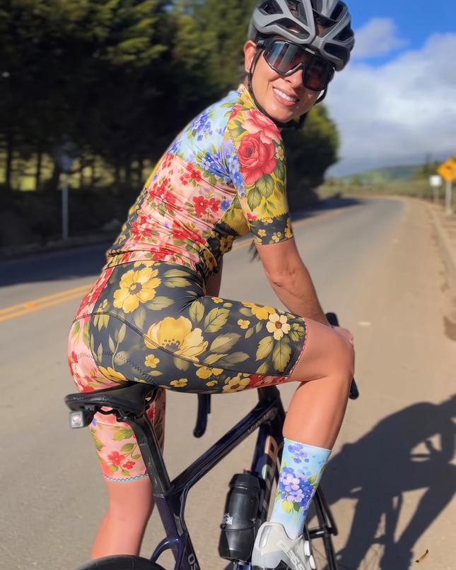ROCKBROS Women's Heirloom Patchwork Split-Design Pro Bib Shorts