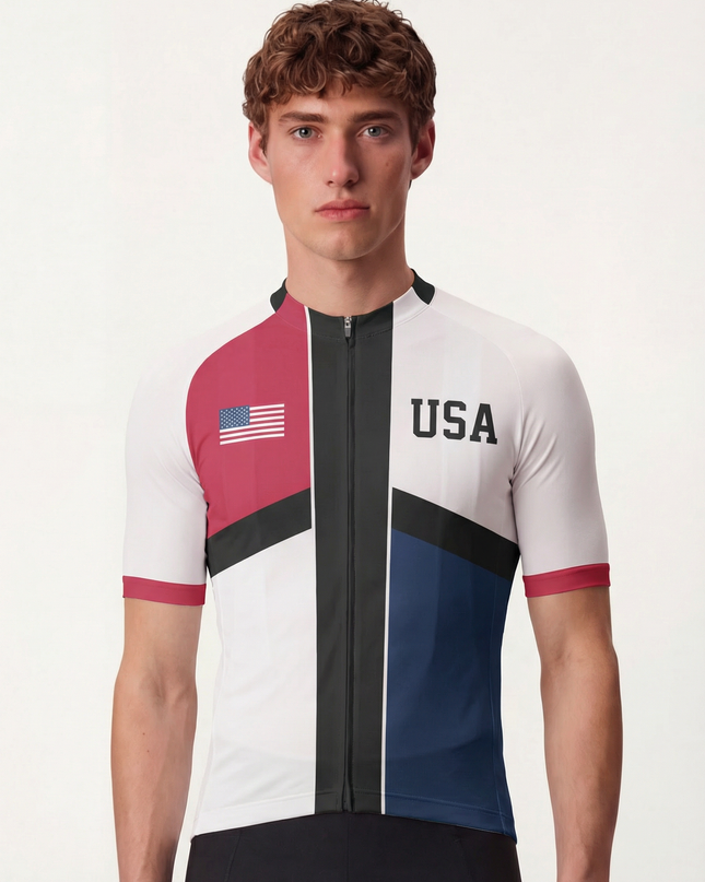 RockBros Men's Retro Graphic Modern Patriot 250 Cycling Jersey