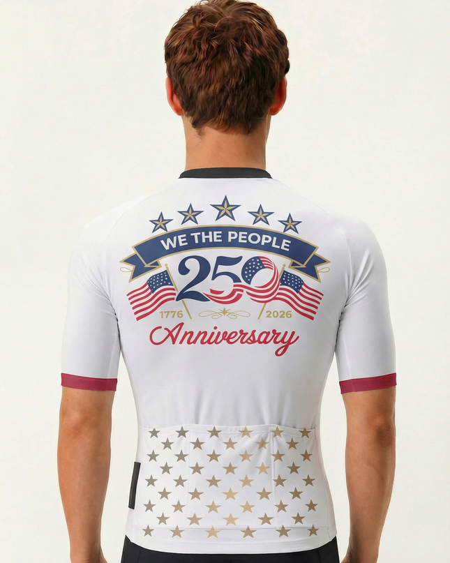 RockBros Men's Retro Graphic Modern Patriot 250 Cycling Jersey