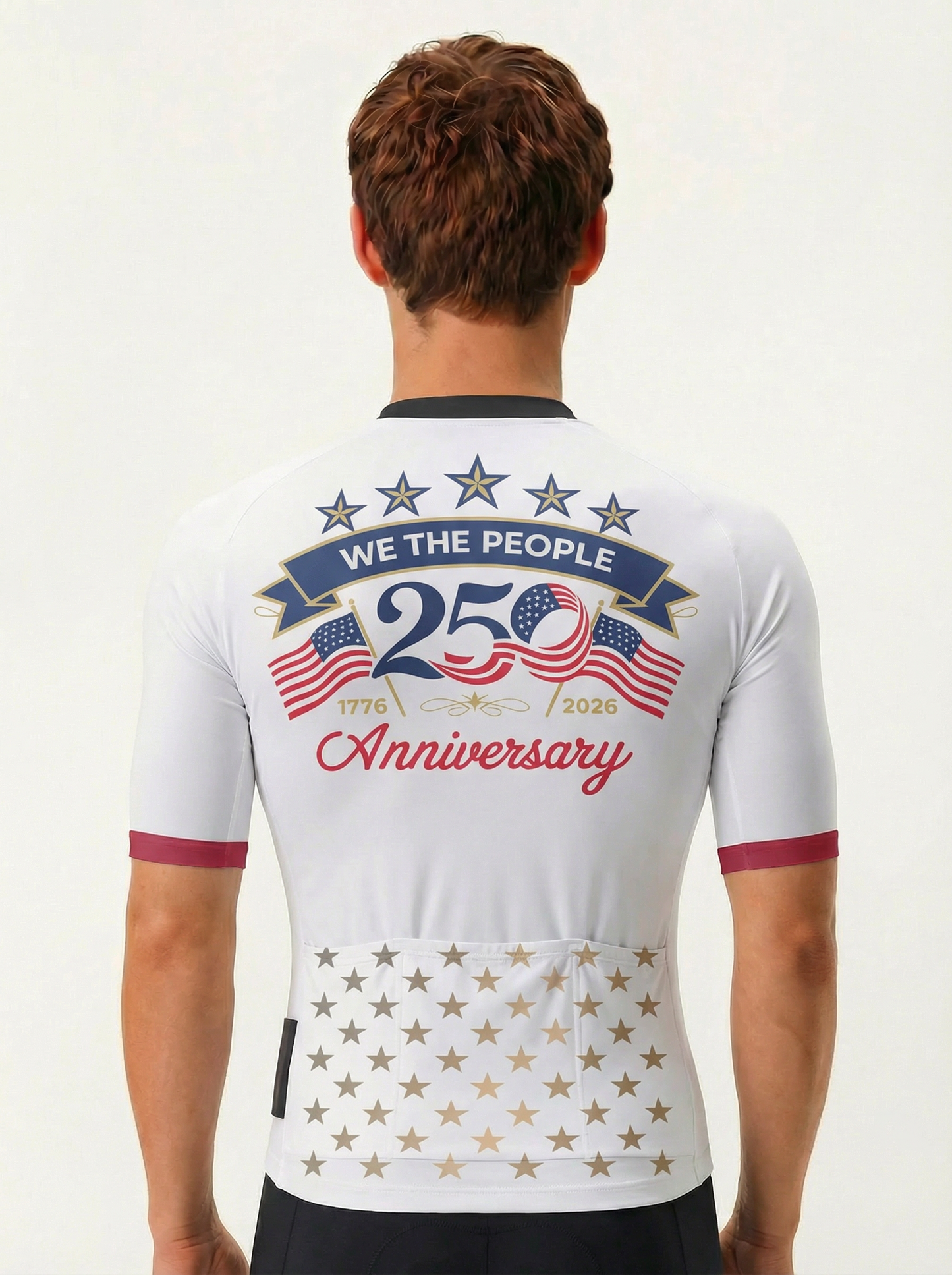 RockBros Men's Retro Graphic Modern Patriot 250 Cycling Jersey