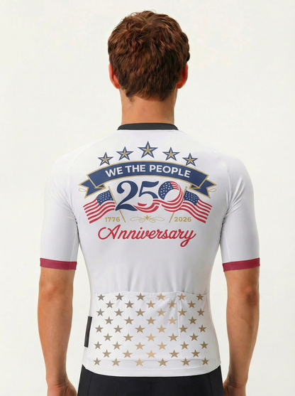 RockBros Men's Retro Graphic Modern Patriot 250 Cycling Jersey