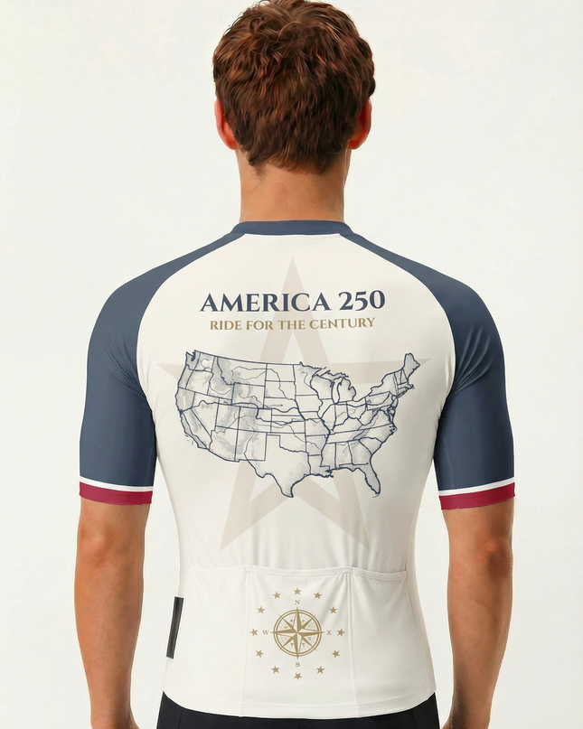 RockBros Men's Retro Graphic Heritage Map Cycling Jersey