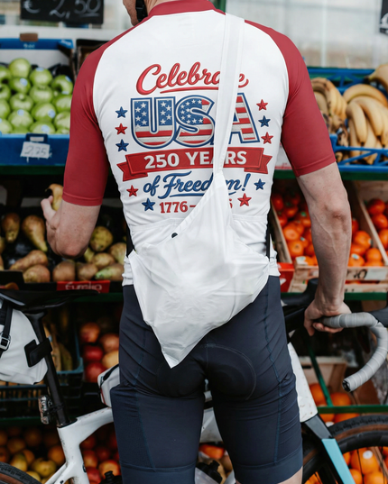 RockBros Men's Retro Graphic America 250 Cycling Jersey