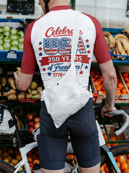 RockBros Men's Retro Graphic America 250 Cycling Jersey