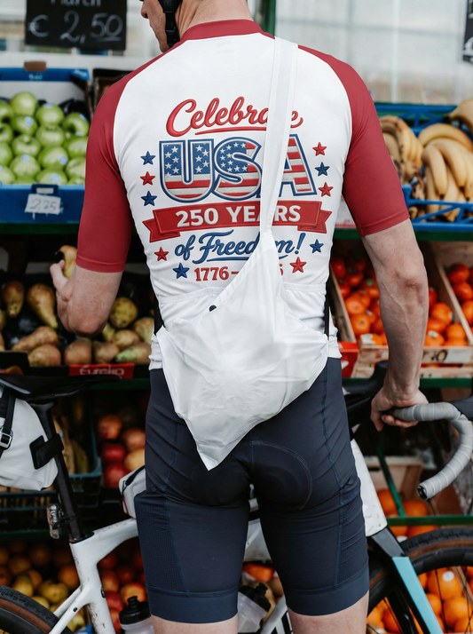 RockBros Men's Retro Graphic America 250 Cycling Jersey