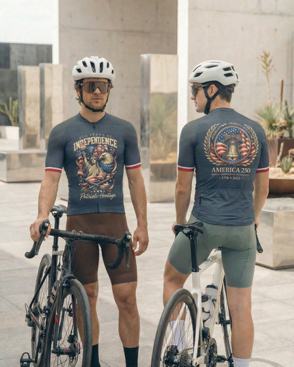 RockBros Men's Retro Graphic Independence Bell Cycling Jersey