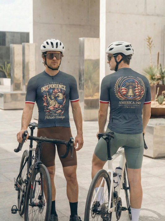 RockBros Men's Retro Graphic Independence Bell Cycling Jersey